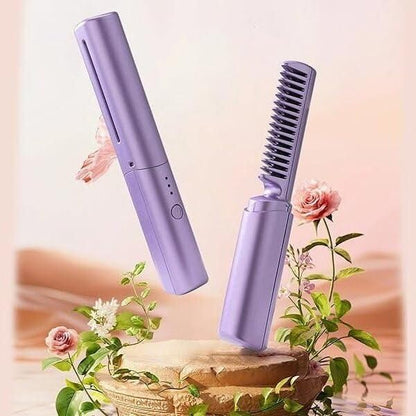 2 in 1 Rechargeable Hair Straightener + Comb
